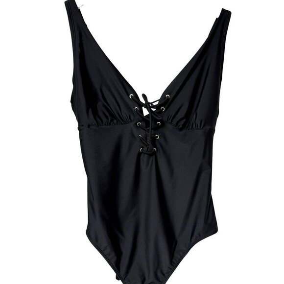 ADORE ME One Piece Swimsuit Plus Size 1X Evangeline Black Swimwear NWOT - Picture 1 of 8